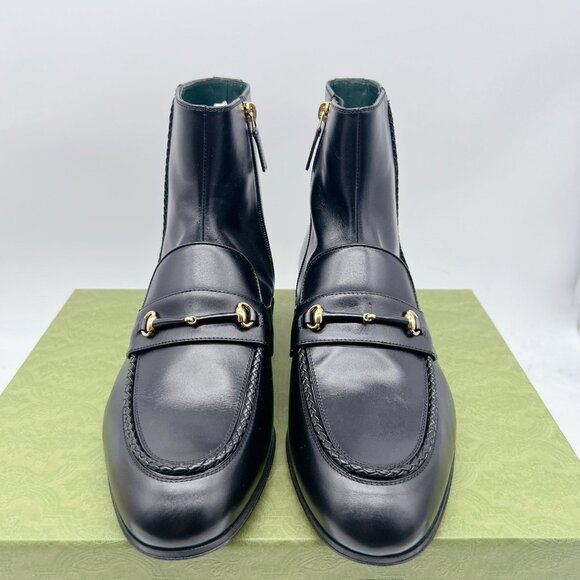 Gucci Horsebit Ankle Boots 757766 Black Leather Mens UK 10.5 US 11 $1790 - NEW - Picture 4 of 13